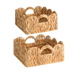 Wholesale Scalloped Edge Water Hyacinth Basket