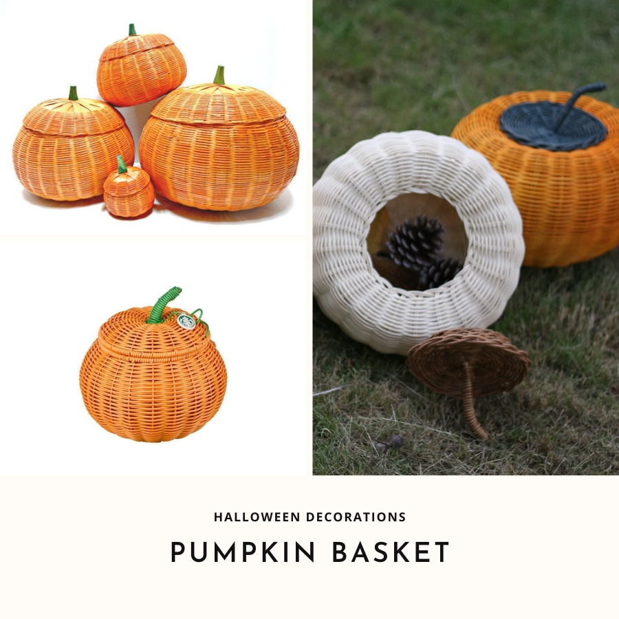 TOP 5 Halloween Symbols: Halloween decorations with handmade items - Pumpkin basket