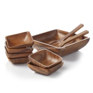 Super Cheap Set Acacia Wood Salad Bowl Wholesale - GK001