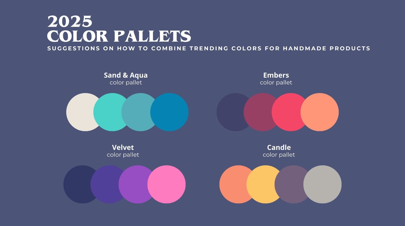 2025 COLOR TRENDS: Trending colors for handmade products