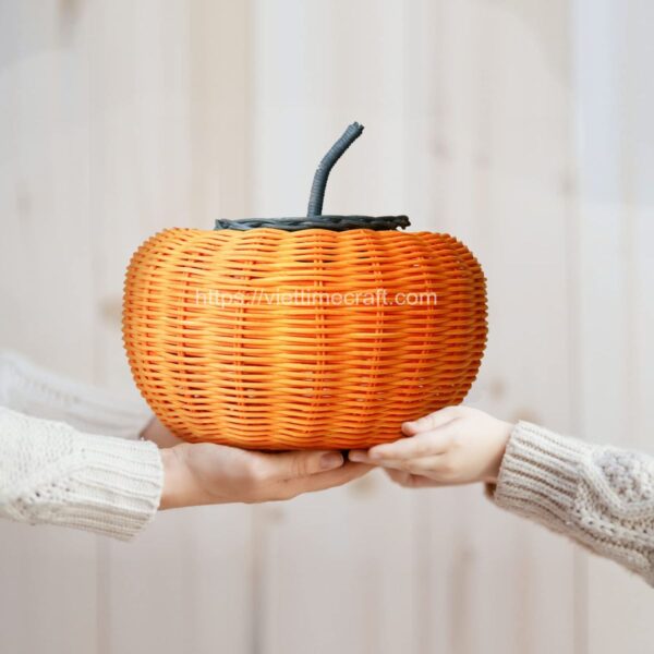 Rattan Pumpkin For Halloween Viettimecraft Wholesale