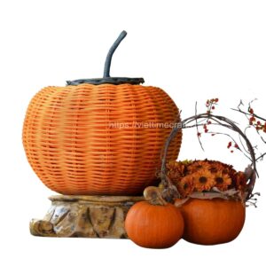 Rattan Pumpkin For Halloween Viettimecraft Wholesale