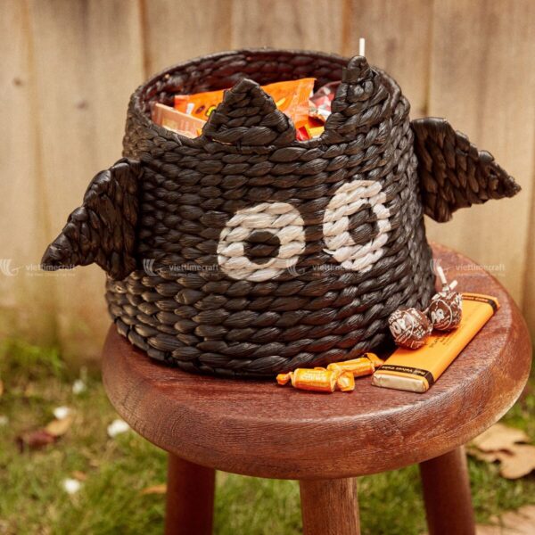 bat shape water hyacinth basket inspired by Halloween