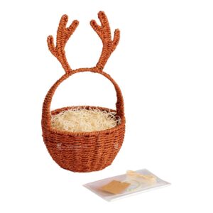 Woven Rope Reindeer Gift Basket With Handle will brings a warm and lovely Christmas atmosphere