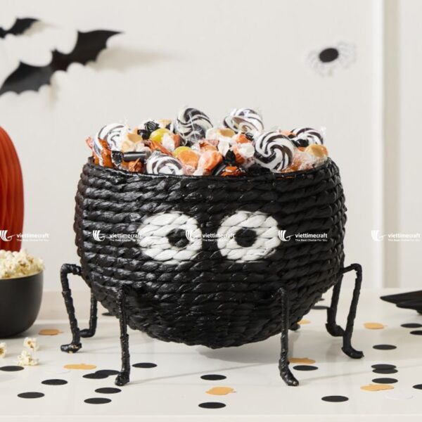 spider shape water hyacinth candy basket for halloween decoration