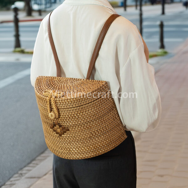 natural rattan shoulder bag or backpack