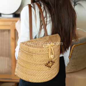 natural rattan shoulder bag or backpack