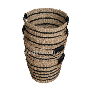 Viettimecraft Black natural seagrass basket