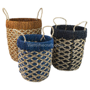 Viettiemcraft Set of 3 Seagrass storage basket