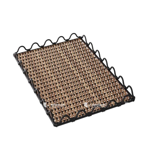 Handmade natural and black rattan tray