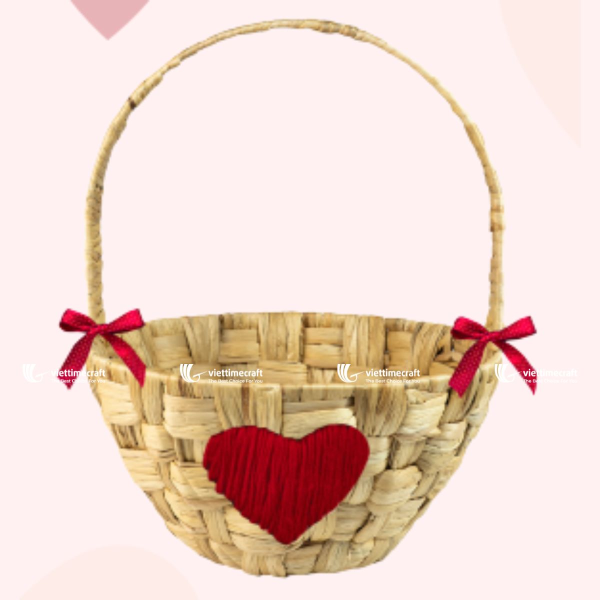 Valentine storage basket made from water hyacinth