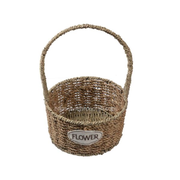 Set Of 3 Seagrass Storage Basket Brown Color Wholesale