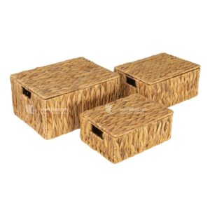 Woven Water Hyacinth Storage Tray Set Of 3 Save Space Shipping