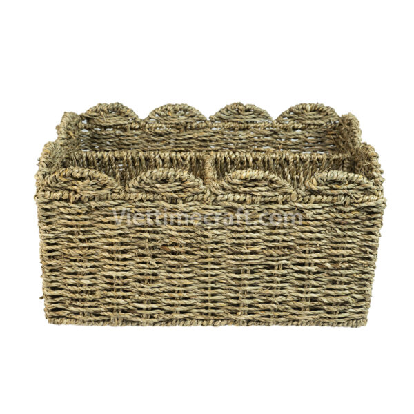 Scalloped Basket Made Of Seagrass Vietnam Manufacturer Wholesale