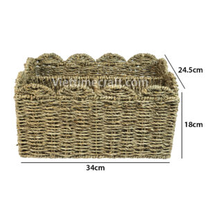 Scalloped Basket Made Of Seagrass Vietnam Manufacturer Wholesale