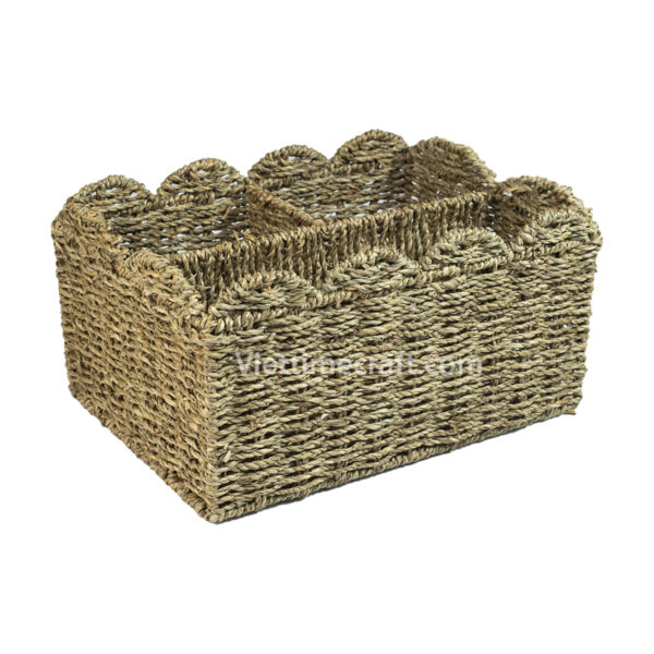 Scalloped Basket Made Of Seagrass Vietnam Manufacturer Wholesale