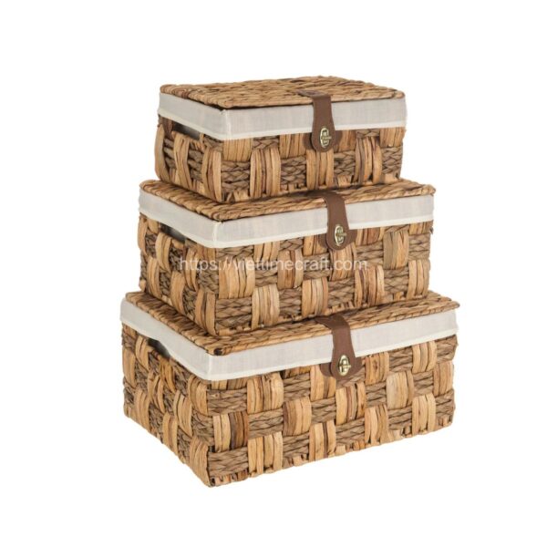 Water Hyacinth and Seagrass Hamper Storage Basket Set Viettimecraft Basket