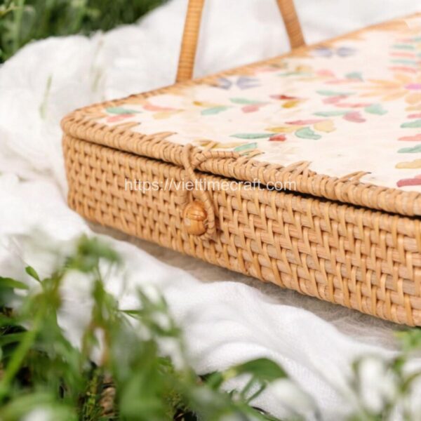 Rattan table Setting With Tray and Placemat From Viettimecraft