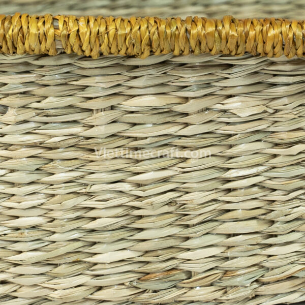 seagrass pet basket bed with a pillow