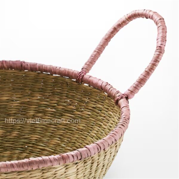 Round Seagrass Storage Baskets with Handle Vietnam Manufacturer Wholesale