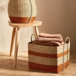 Yellow Seagrass Storage Basket Wholesale