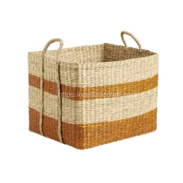 Yellow Seagrass Storage Basket Wholesale