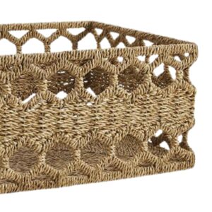 seagrass storage basket furniture arrangement tray