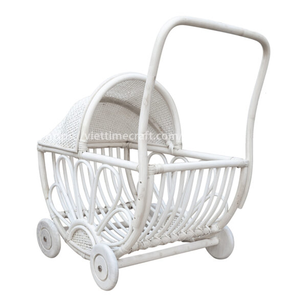 Rattan Doll Pram Rattan Baby Stroller Toy