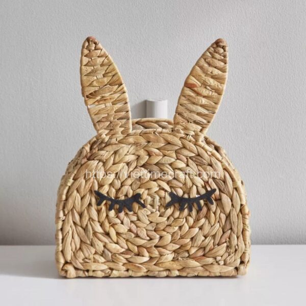 semicircle water hyacinth bunny basket for easter for home decor