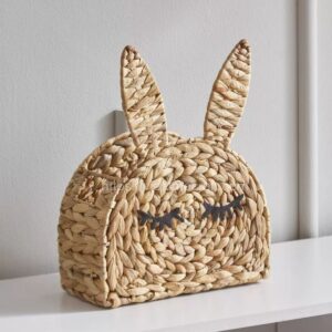 semicircle water hyacinth bunny basket for easter for home decor