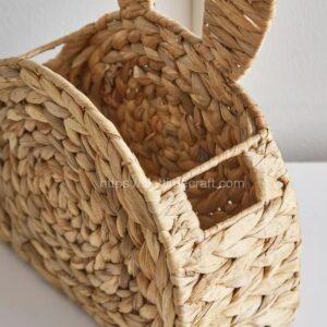 semicircle water hyacinth bunny basket for easter for home decor