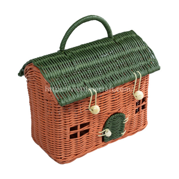 house shape rattan bag - toy or gift for kids