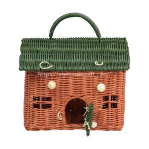 house shape rattan bag - toy or gift for kids