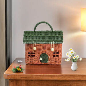 house shape rattan bag - toy or gift for kids