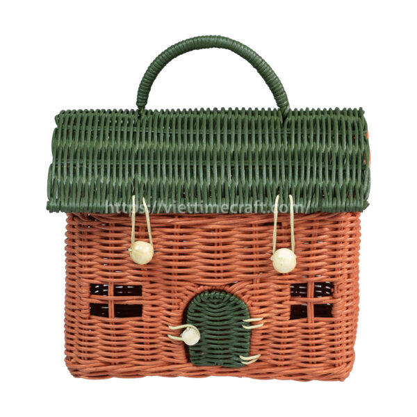 house shape rattan bag - toy or gift for kids