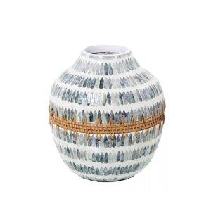 Mother Of Pearl Vase Mix Rattan Wholesale Vietnam Handicraft