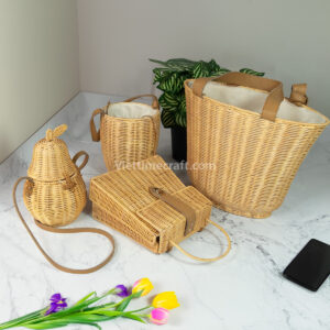 rattan hand bag or carry bag