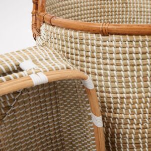 Set Seagrass With Plastic String Storage Basket Wholesale