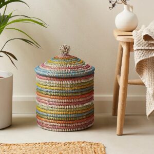 Set Seagrass With Plastic String Storage Basket Wholesale