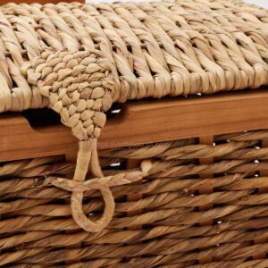 Water Hyacinth Basket With Wood Handle