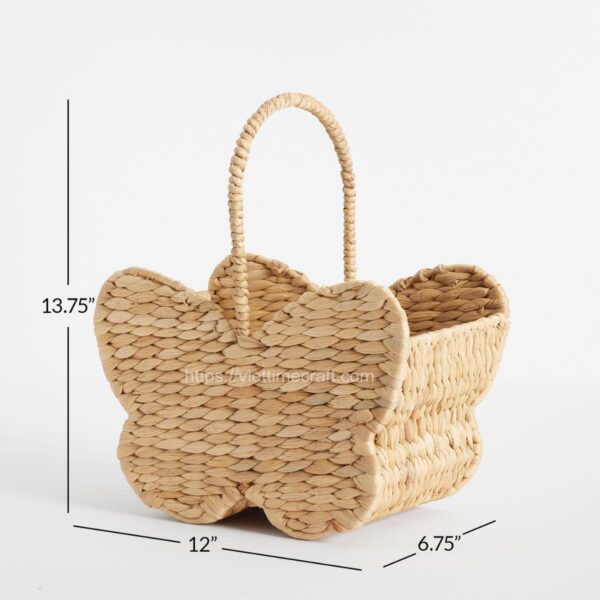 Butterfly Water Hyacinth Storage Basket Wholesale Viettimecraft Manufacture