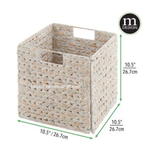 white wash foldable water hyacinth basket