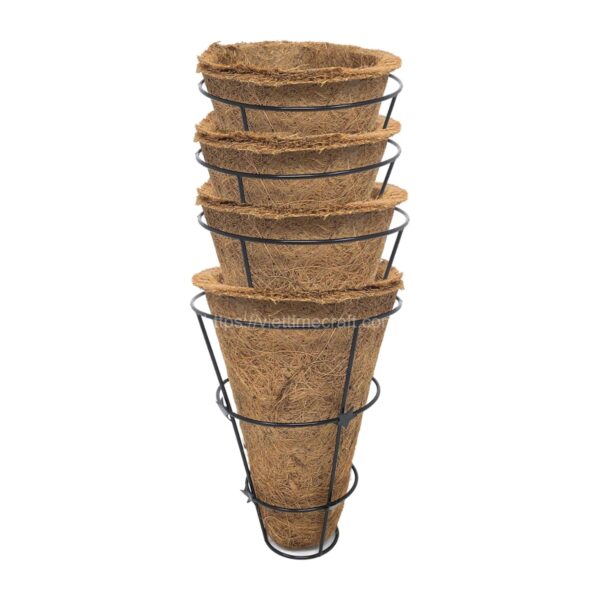 conical coconut coir pot, coco coir planter , coco coir wall mounting basket for indoor and outdoor