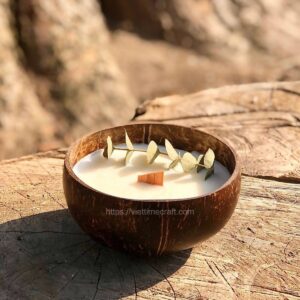 Set Coconut Shell Candle Holders