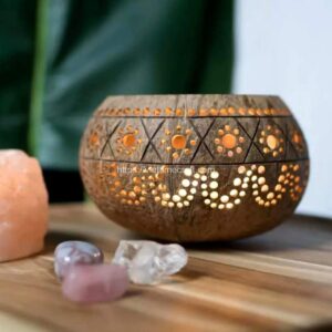 Set Coconut Shell Candle Holders