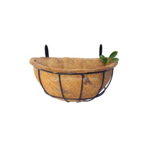 Quarter Sphere Coconut Coir Planter, Wall Mounted Trough with J Hooks, Natural Coir Wall Trough for Indoor/Outdoor Home & Garden Decoration