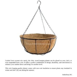 semicircular coconut coir pot, planter basket