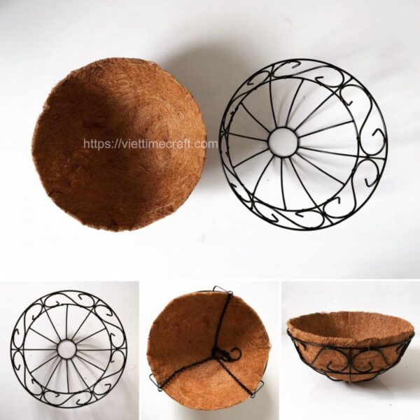 semicircular coconut coir pot, planter basket