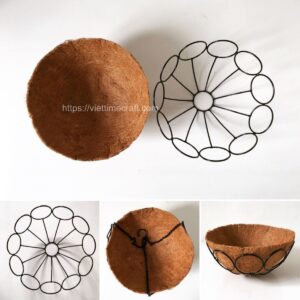 semicircular coconut coir pot, planter basket