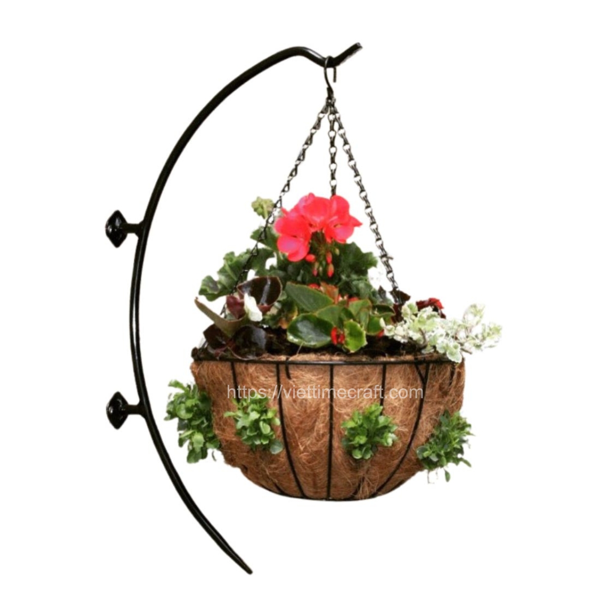 semicircular coconut coir pot, planter basket